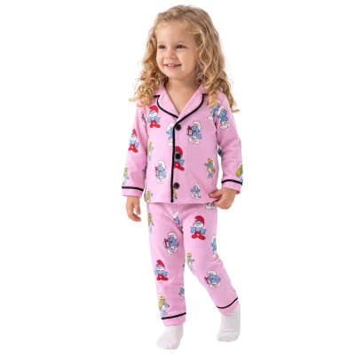 Kız Şirinler Uzun Kollu Pijama Takım