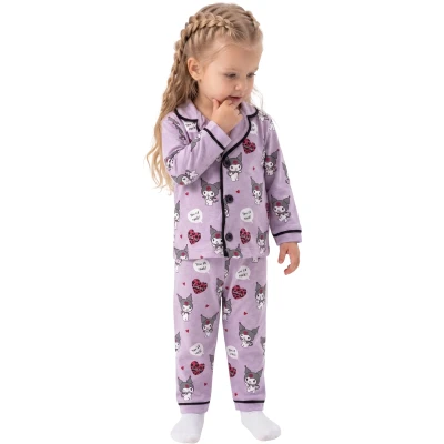 Kromi Baskılı Uzun Kollu Pijama Takım
