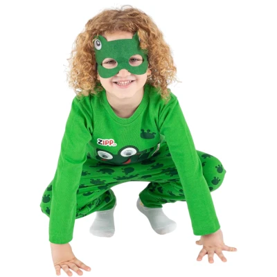 Frog-Print Pajama Set