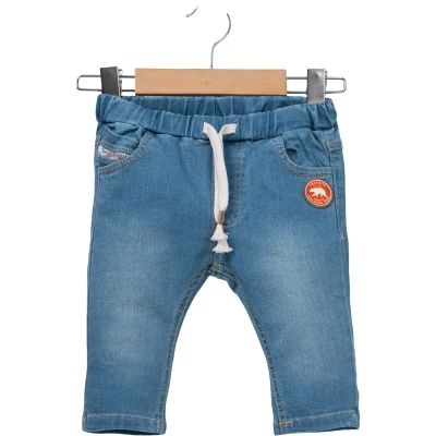 Polar Bear-Embroidered Denim Trousers