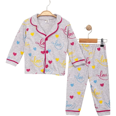 Love Kaplı Uzun Kollu Pijama Takım