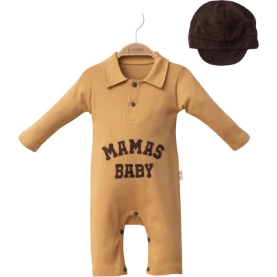 Mamas Baby Nakışlı Şapkalı Tulum