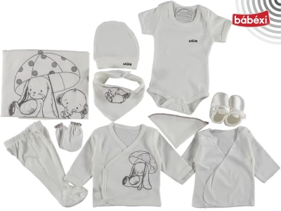 10-Piece Bodysuit Set Mushroom Bunny Print