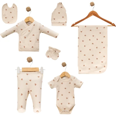Tiny Bear With Blanket 7-Piece Onesie Set