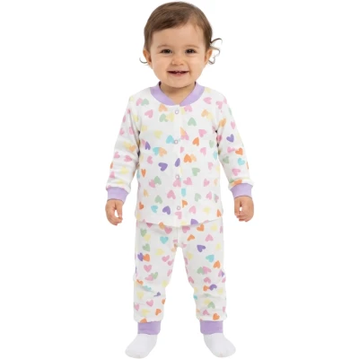 Purple Heart Snap-Button Pajamas