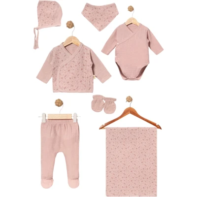 Muslin 7-Piece Leaf Pattern Set