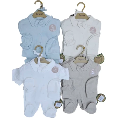 Muslin Collar Bow Newborn Homecoming Set