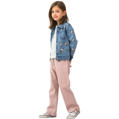 Nakışlı Kız Kot Ceketli