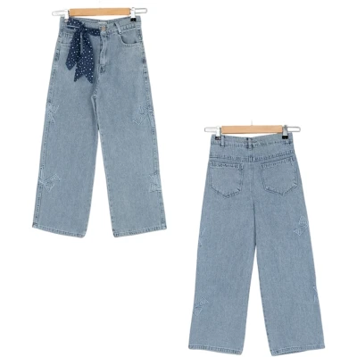 Nakışlı Kız Kot Pantolon