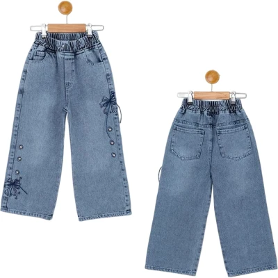 Embroidered Girls Denim Pants
