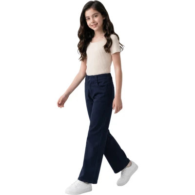 School Palazzo Gabardine Pants – Navy
