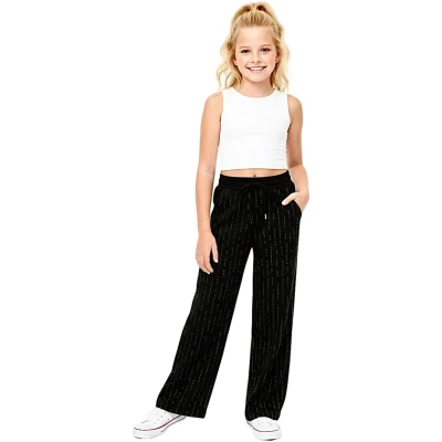 Front Patterned Rhinestone Lycra Sweatpants