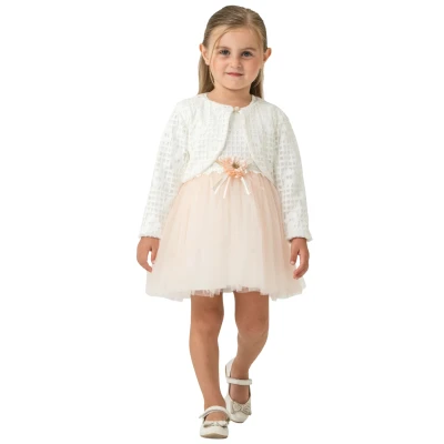 Önü Kare Papatyalı Bolerolu Elbise