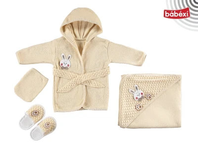 Organik Tavşan Bebek Bornoz Seti