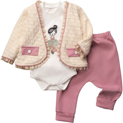 Knitted Pattern Three-Piece Set
