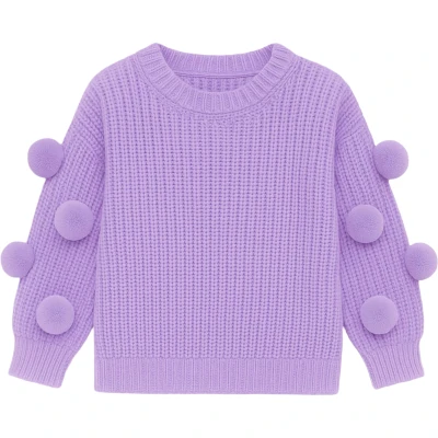 Oversize Pom-Pom Textured-Knit Sweater