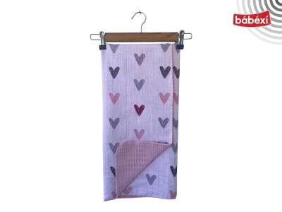 Oyalı Kalp Desen Pikeli Müslin