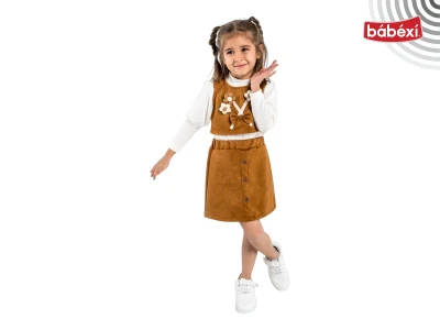 Papatya Aksesuarlı Süet 3lü Takım
