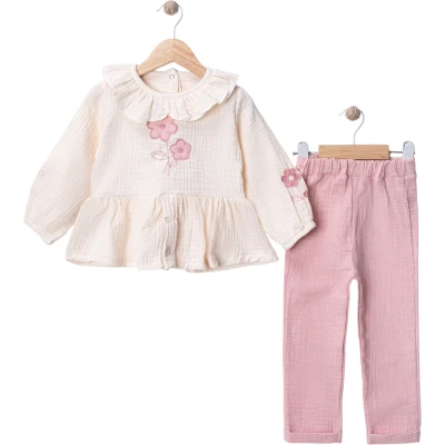 Daisy embroidered girls' 2-piece set