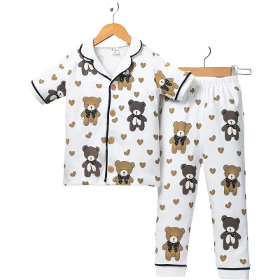 Papyonlu Ayı Kısa Kollu Pijama Takım