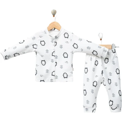 Penguin Print Front Snap Set