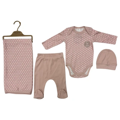 Polka-Dot With Blanket 4 Baby Set