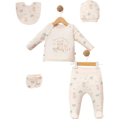 Raccoon Unisex 5 Parça Hastane Çıkış Seti