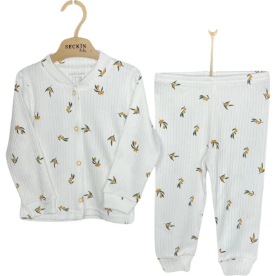 Raporlu Çıtçıtlı Pijama Zeytin Dalı