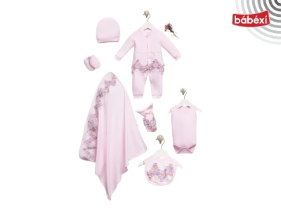 Renkli Dantelli 7 Li Zıbın Set