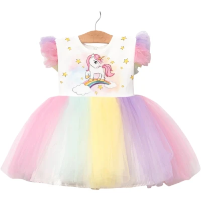 Renkli Unicorn Elbise