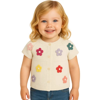 Ruffle-Collar Floral Knit Top