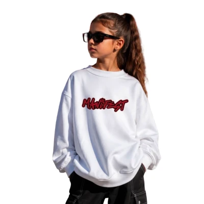 Şardonsuz Baskılı Üç İplik Sweat
