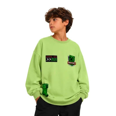 Şardonsuz Baskılı Üç İplik Sweat