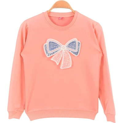 Sıfır Yaka Fiyonklu Sweatshirt
