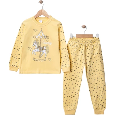 Simli Atlı Kaeınca Baskılı Pijama Takım