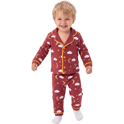 Simli Baskılı Uzun Kollu Pijama Takım