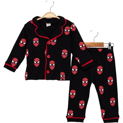 Spider-Man Print Long-Sleeve Pajama Set