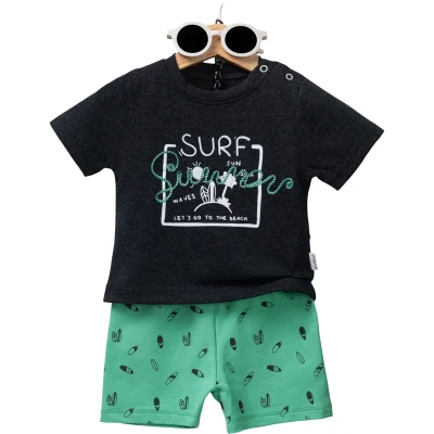 Surf Baskılı Erkek Yazlık Takım