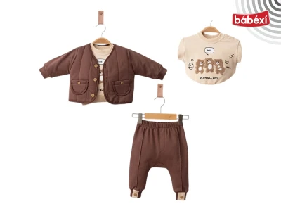 Frilled bear 3-piece set