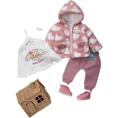 Bunny Printed Girls Winter Set