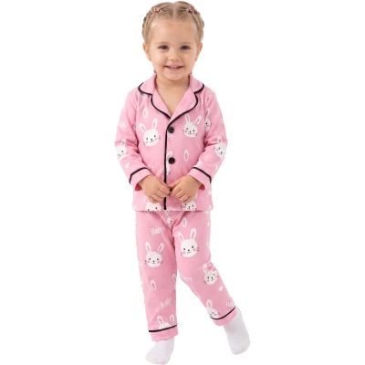 Tavşan Baskılı Uzun Kollu Pijama Takım