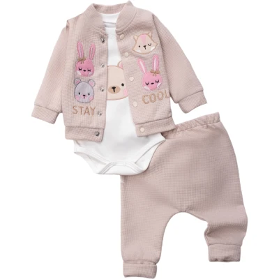 Bunny Embroidered Girl 3-Piece Set