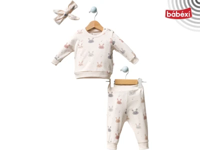 Rabbit shoulder snap-button 2-piece set