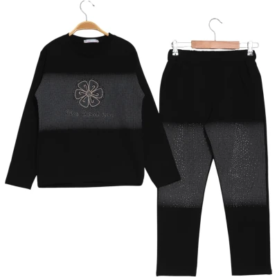 Tram Printed Flower Embroidered Kids Set