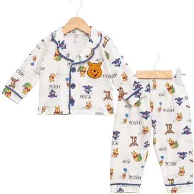 Winnie The Pooh Düğmeli Pıjama Takım