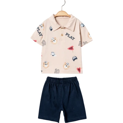 Collared Teddy Bear Baby Set