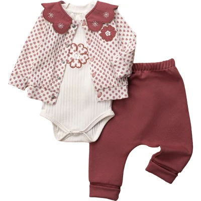 Collar Lace-Trim Three-Piece Set