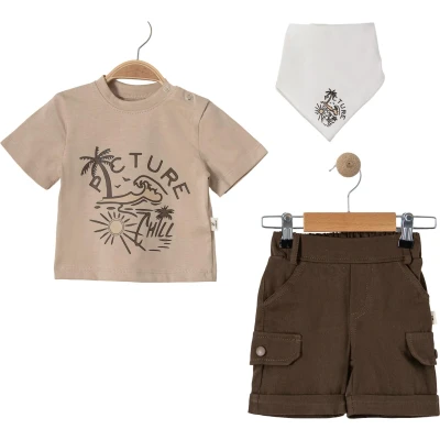 Summer Flared Printed Baby Boy Two-Piece Set