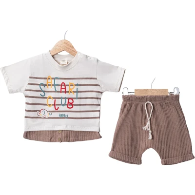 Summer Safari Club Panelled With Shorts Set