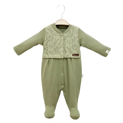 Yeşil Dantel Bebe Tulum